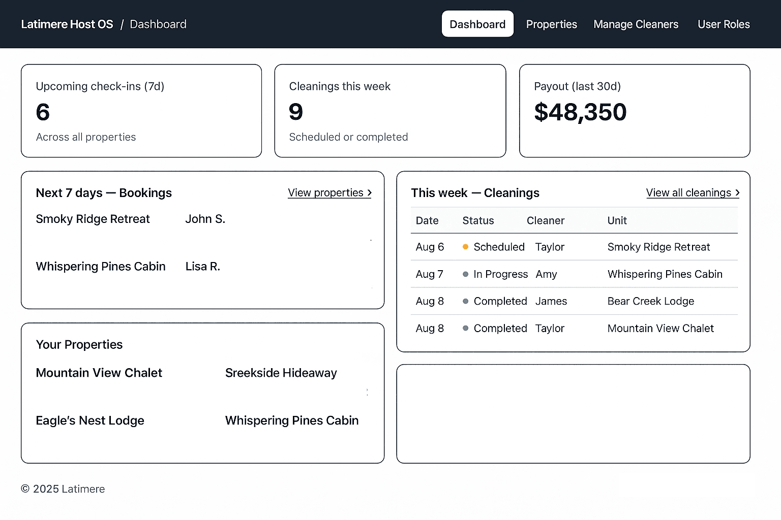 Latimere Host OS — operations overview