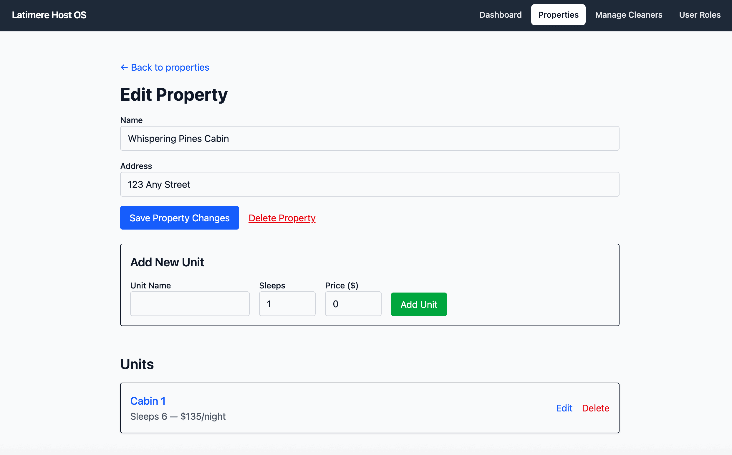 Edit property